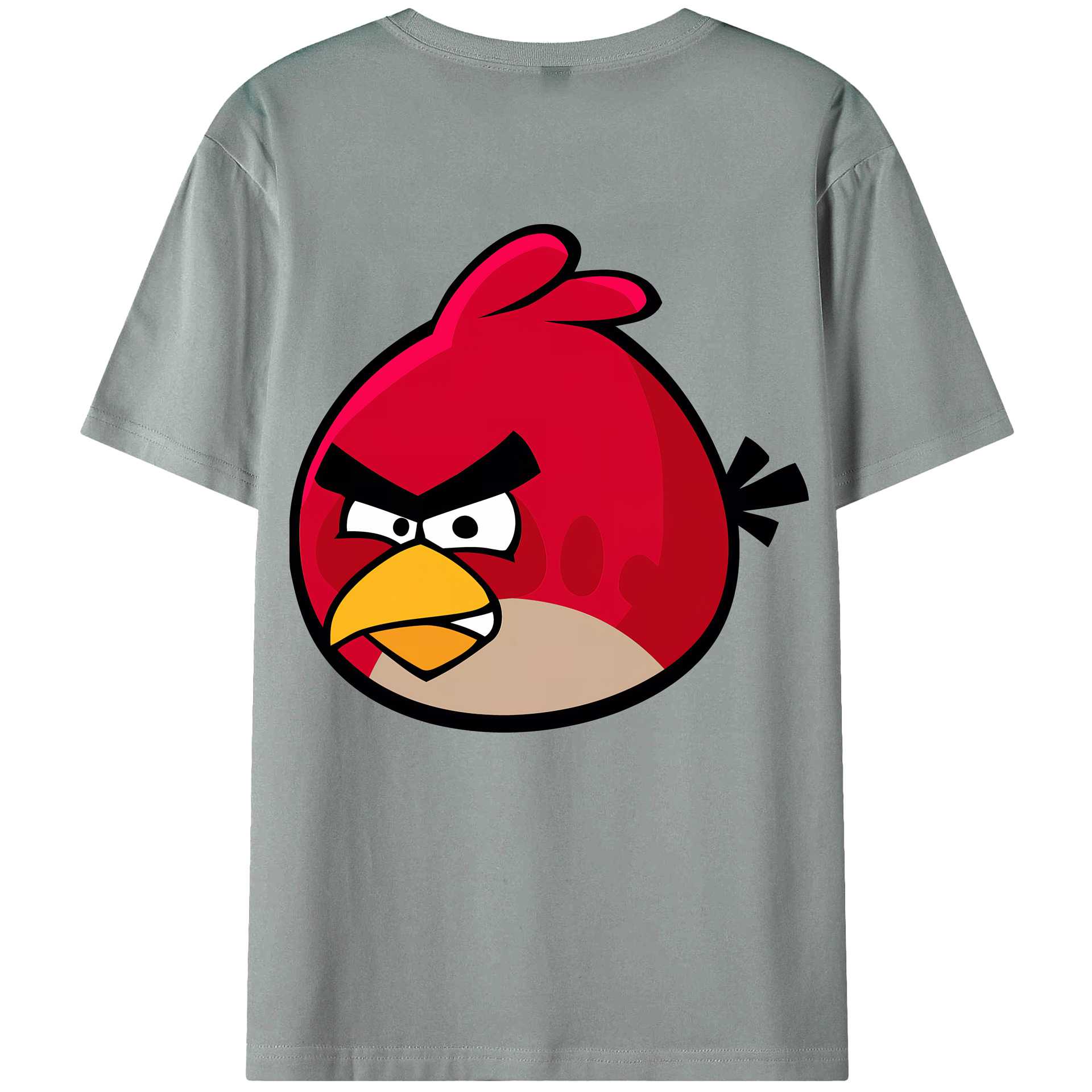 （画像用） Angry Birds アングリーバード 綿100％ メンズ半袖Tシャツ（バックプリント） 通気性